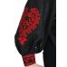 Boho Style Ukrainian Embroidered Blouse "Heart" red on black