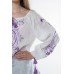 Boho Style Ukrainian Embroidered Folk  Blouse "Magic Herbs" purple on white