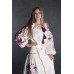 Boho Style Ukrainian Embroidered Dress "Boho Birds Plus" red on white 