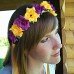Ukrainian Wreath "Roses Violet&Yellow"