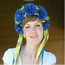Ukrainian Wreath "Patriotic Cornflowers"