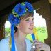 Ukrainian Wreath "Patriotic Cornflowers"