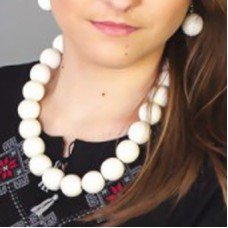 Wooden Necklace + Bracelet + Earrings White