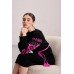 Knitted dress "Flowers" pink/black