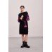 Knitted dress "Flowers" pink/black