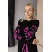 Knitted dress "Flowers" pink/black