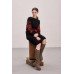 Knitted dress "Flowers" red/black