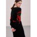 Knitted dress "Flowers" red/black