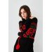 Knitted dress "Flowers" red/black