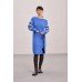 Knitted dress "Flowers" white/blue