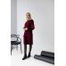 Knitted dress "Flowers" red/burgundy 