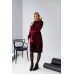 Knitted dress "Flowers" red/burgundy 