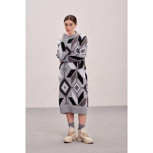 Knitted dress "Mirage" gray