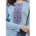 Embroidered t-shirt with long sleeves "Geometric Fantasy" Gray