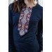 Embroidered t-shirt with long sleeves "Geometric Fantasy" Navy