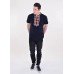 Embroidered t-shirt for men "Kryivka" red on navy