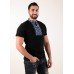 Embroidered t-shirt for men "Shooting Stars" blue
