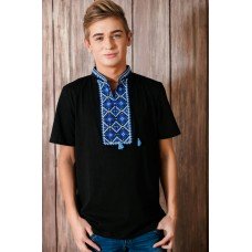 Embroidered t-shirt for men "Otaman" blue on black