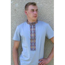 Embroidered t-shirt for men "Symmetry" gray
