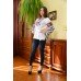 Embroidered blouse "Peonies Painting"