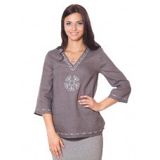 Embroidered tunic "Trypillia" gray
