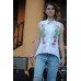 Beads Embroidered blouse "Freshness"