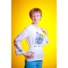 Embroidered blouse "Petrykivka blue" 