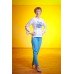 Embroidered blouse "Petrykivka blue" 