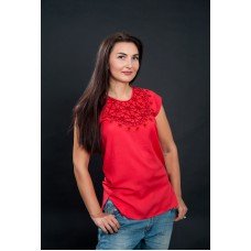 Embroidered blouse "Lace Red" 