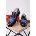 Embroidered Man's Classic Shoes "Prince" blue