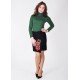 Embroidered Cashmere Skirt "Luxurious Poppies" black