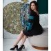 Embroidered Boho Dress "Fresh Blueberry"