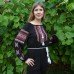 Embroidered  blouse "Magic Triangles Red on Black"