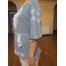 Embroidered  blouse "Shining Moon White on Grey"