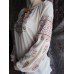 Embroidered  blouse "Oriental Curves Brown on White"