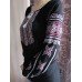 Embroidered  blouse "Magic Triangles Red on Black"