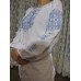 Embroidered  blouse "Oriental Curves Blue on White"