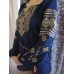 Embroidered  blouse "Fantastic Flowers Golden on Blue"