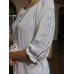 Embroidered  blouse "Oriental curves Silver on White"