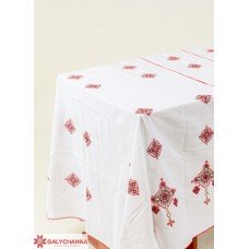 Embroidered Tablecloth "Hospitable Ukraine" red