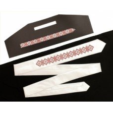 Embroidered tie unisex "Snowwhite"