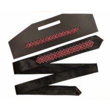 Embroidered tie unisex "Red&Black"