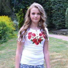 Embroidered t-shirt "Luxurious Poppy"