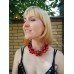 Wooden Necklace "Twist" red&black