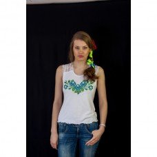 Embroidered t-shirt "Guipure Blue"