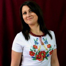 Embroidered t-shirt "Flower Field (cross stitched)"