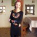 Embroidered dress "Bouquet Long Sleeves"