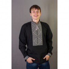 Embroidered shirt "Silver on Black"
