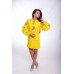Embroidered Mini Dress "Bohemian Roses" Yellow