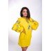 Embroidered Mini Dress "Bohemian Roses" Yellow